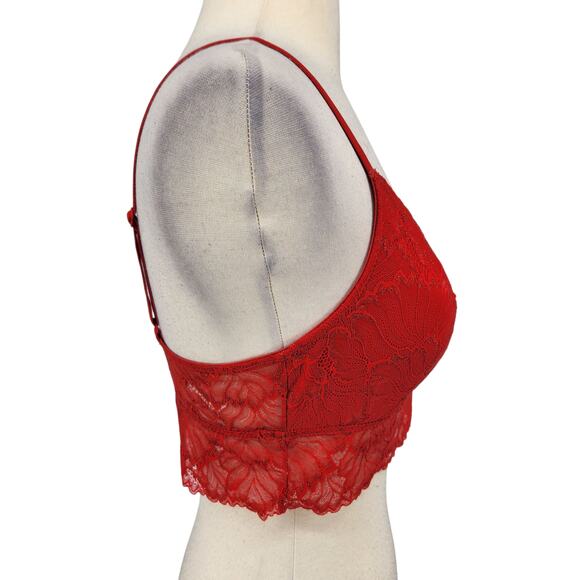 Auden Lace Bralette – Red Longline with Cutout - Picture 5 of 7